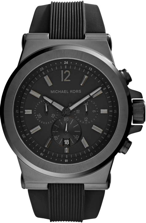 mk8152 gents michael kors chronograph watch|Michael Kors Dylan Black Silicone Strap Men's Watch .